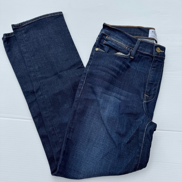 Frame Franklin Le High Straight Denim Indigo Jeans - Picture 2 of 12